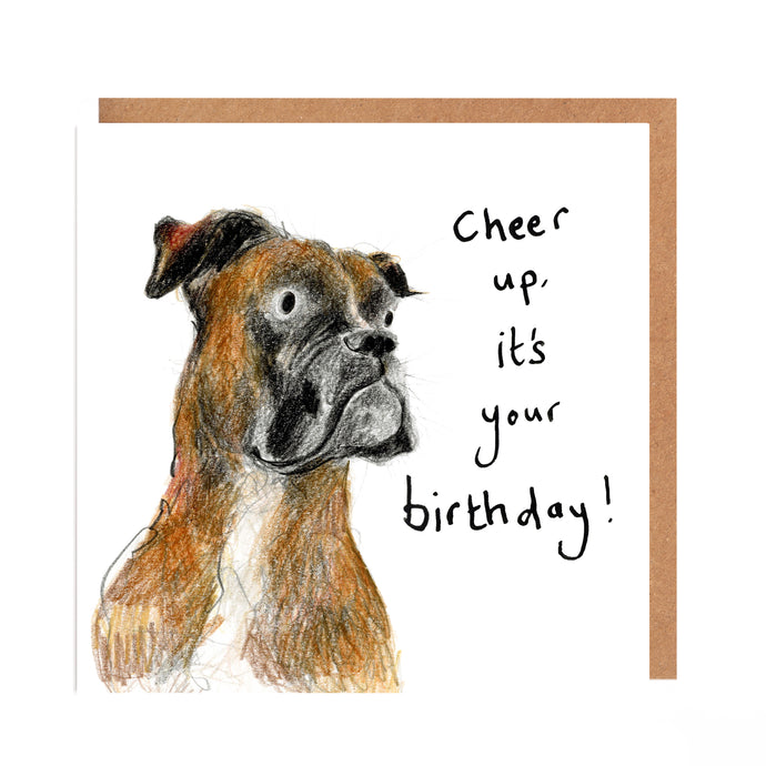 Birthday Card - Cooper the boxer
