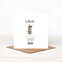 Load image into Gallery viewer, Lollipop and Snail Kitten Card Blank