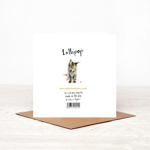 Lollipop and Snail Kitten Card Blank