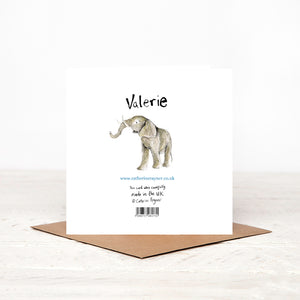 Elephant Birthday Card -  Valerie