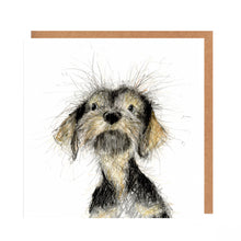 Load image into Gallery viewer, Illustration of a dog with a brown border on a white background