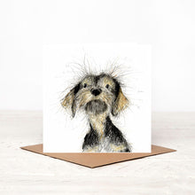 Load image into Gallery viewer, Greeting card with a dog illustration on a white background