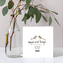 Load image into Gallery viewer, Delyth and Indigo Love Birds Card