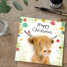 Load image into Gallery viewer, Fergal Highland Cow Charity Christmas Card