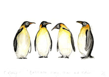 Load image into Gallery viewer, Emperor Penguin Quartet A5 Print – &#39;Balthazar, Mary, Star &amp; Robin&#39;