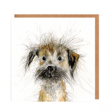 Load image into Gallery viewer, Illustration of a dog with a brown border on a white background