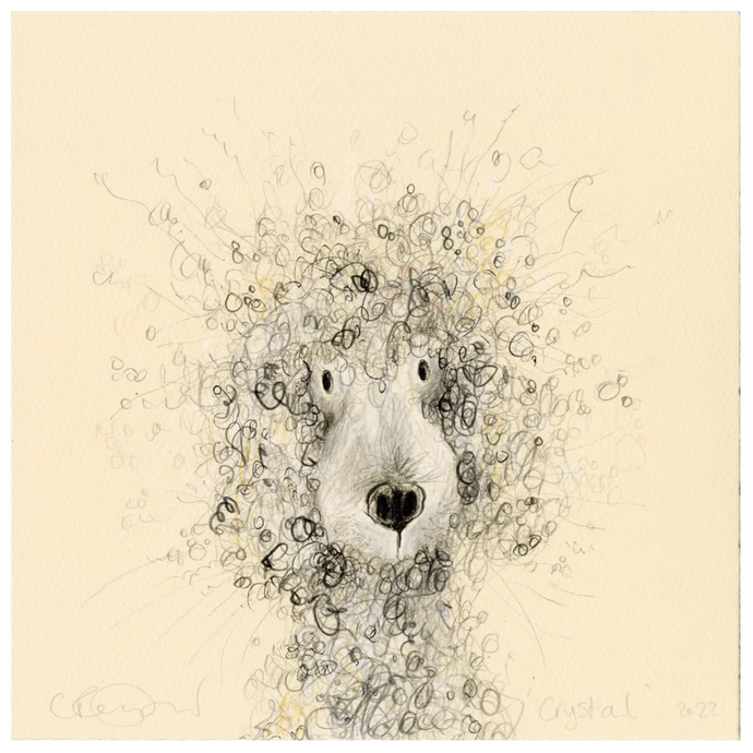 'Crystal' (framed poodle original painting) SOLD