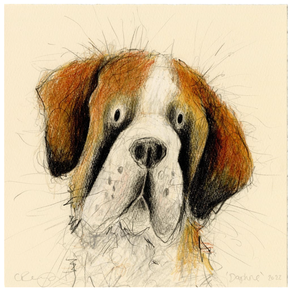 'Daphne' (framed Saint Bernard original painting)