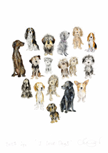 Load image into Gallery viewer, &#39;I Love Dogs&#39; A4 dog print