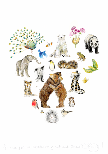 'Love for All Creatures Great and Small' A4 print (PRE-ORDER)
