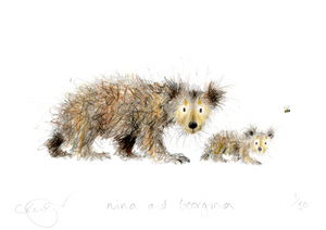 'Nina and Georgina' two bears A5 Print