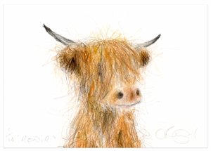 'Howie' A5 Highland Cow Print