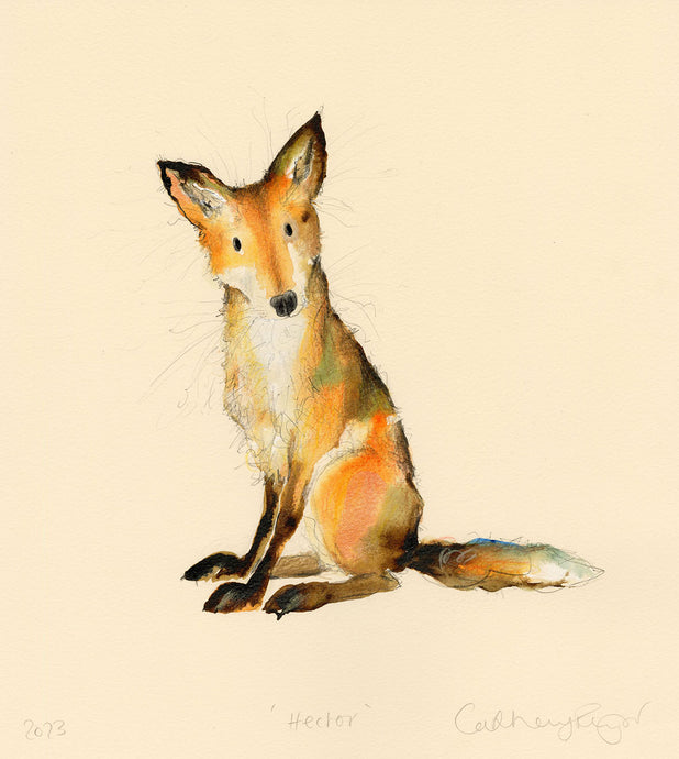'Hector' (framed fox original painting) SOLD