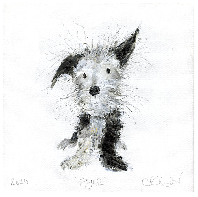 'Fogle' (Rescue dog original painting - framed) SOLD