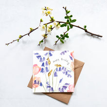 Load image into Gallery viewer, Caroline, Faye and Jessie Bluebell Mice Birthday Card
