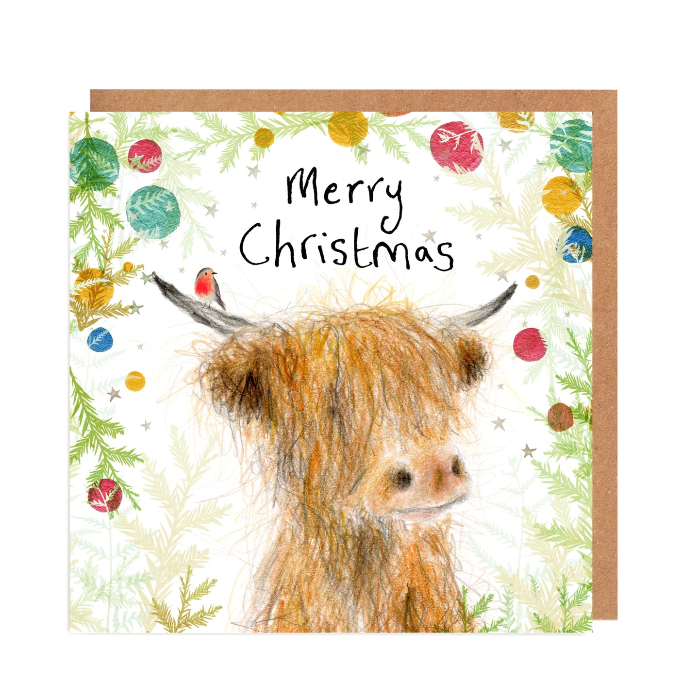 Charity Christmas Card - Fergal Highland Cow