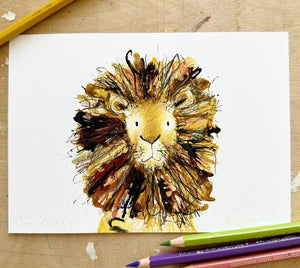 Gerry the Lion A5 Print