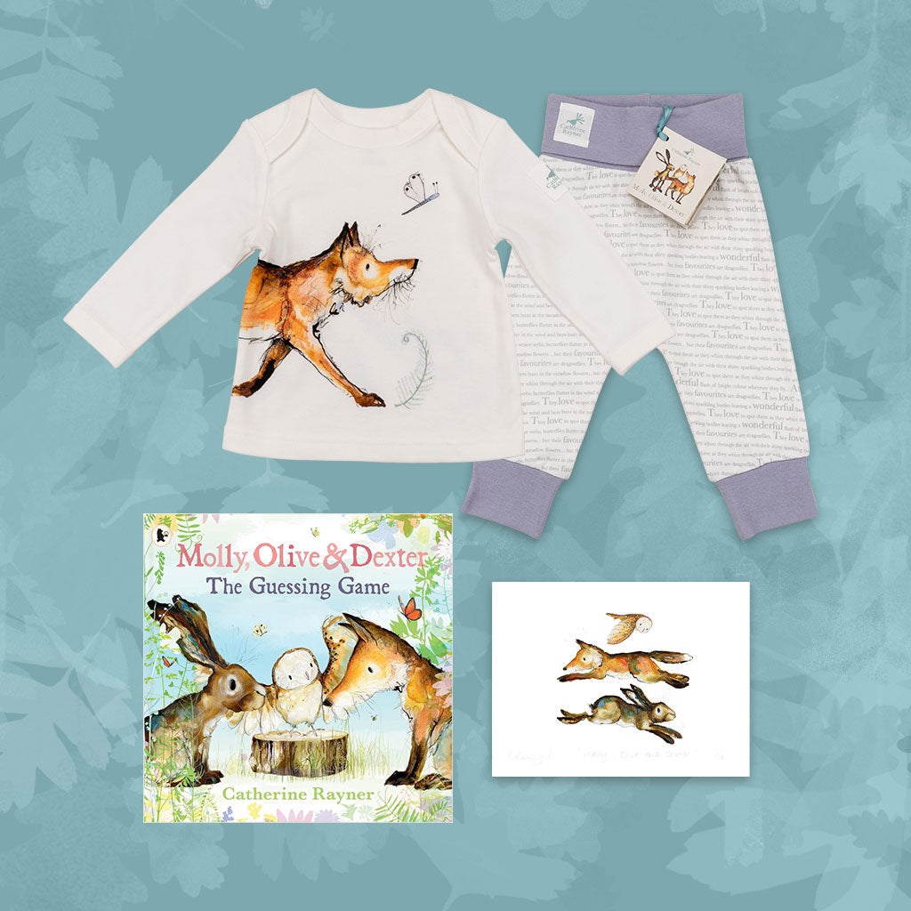 Limited Edition Snuggle Bundle - Book, Print and Matching PJ Baby Gift Set - Dexter Fox