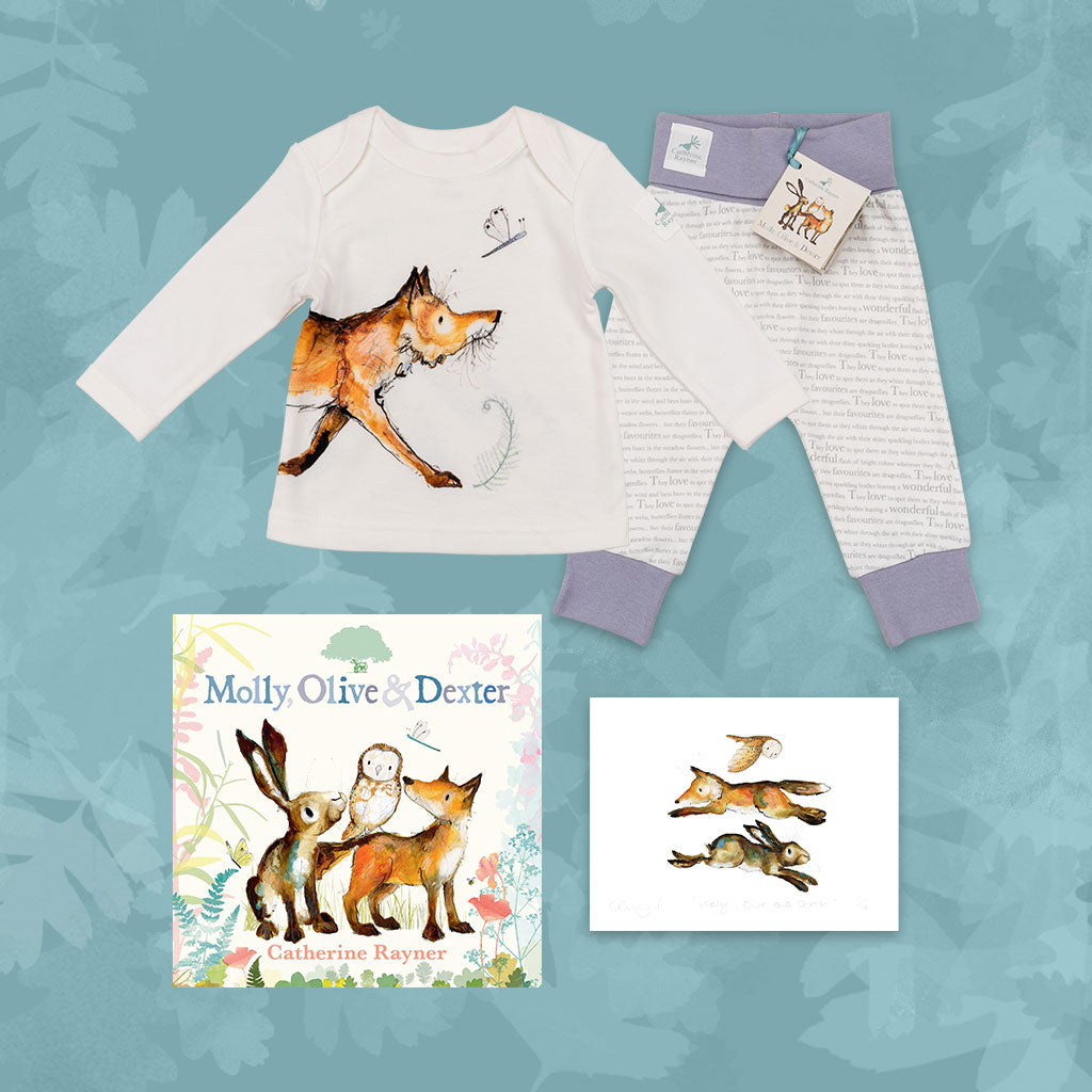 Limited Edition Snuggle Bundle - Book, Print and Matching PJ Baby Gift Set - Dexter Fox
