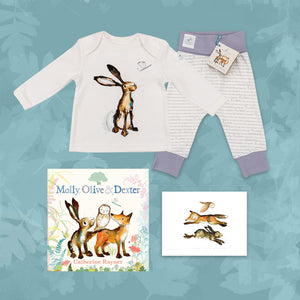 Limited Edition Snuggle Bundle - Book, Print and Matching PJ Baby Gift Set - Molly Hare