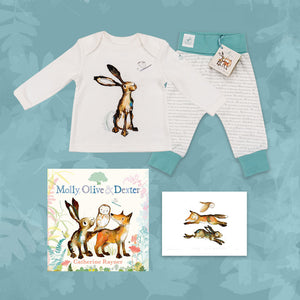 Limited Edition Snuggle Bundle - Book, Print and Matching PJ Baby Gift Set - Molly Hare