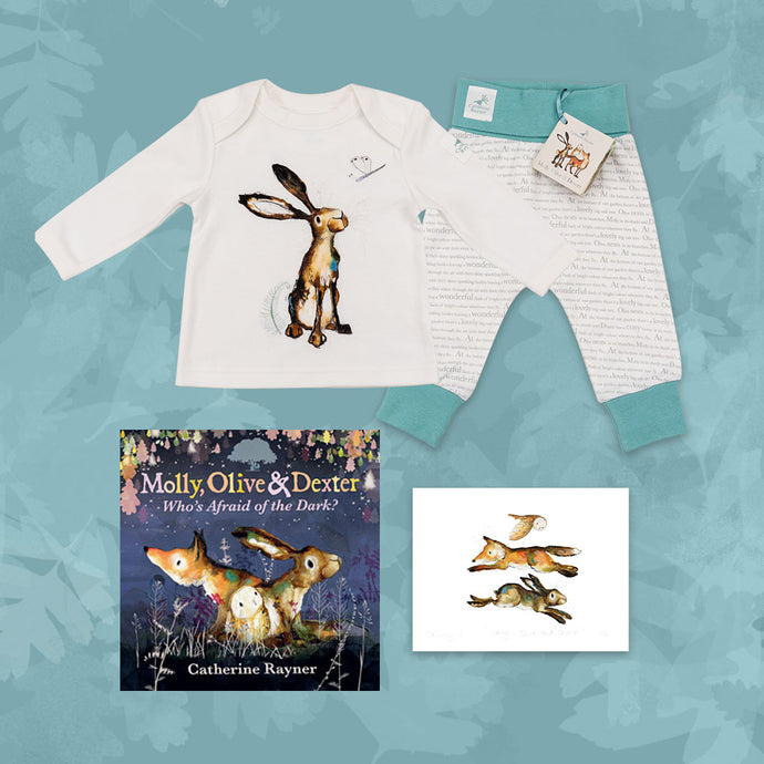 Limited Edition Snuggle Bundle - Book, Print and Matching PJ Baby Gift Set - Molly Hare