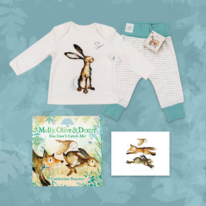 Limited Edition Snuggle Bundle - Book, Print and Matching PJ Baby Gift Set - Molly Hare