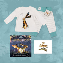 Load image into Gallery viewer, Limited Edition Snuggle Bundle - Book, Print and Matching PJ Baby Gift Set - Molly Hare
