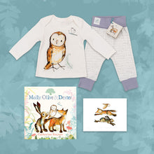 Load image into Gallery viewer, Limited Edition Snuggle Bundle - Book, Print and Matching PJ Baby Gift Set - Olive Owl
