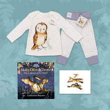 Load image into Gallery viewer, Limited Edition Snuggle Bundle - Book, Print and Matching PJ Baby Gift Set - Olive Owl