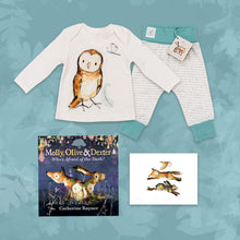 Load image into Gallery viewer, Limited Edition Snuggle Bundle - Book, Print and Matching PJ Baby Gift Set - Olive Owl