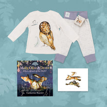 Load image into Gallery viewer, Limited Edition Snuggle Bundle - Book, Print and Matching PJ Baby Gift Set - Olive Owl
