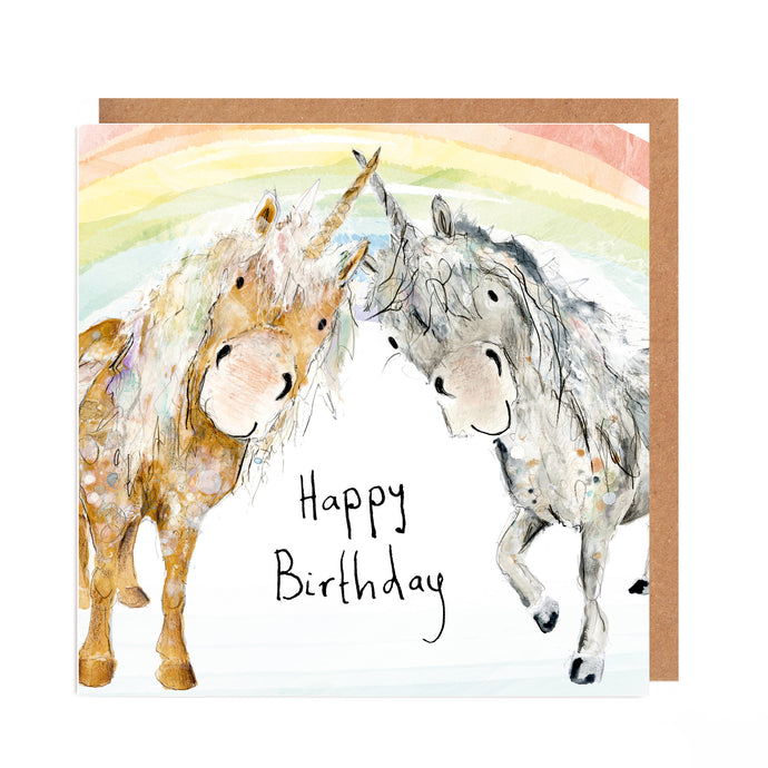 Mini and Hardly Unicorn Birthday Card
