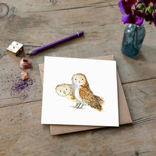 Load image into Gallery viewer, Rana and Elie Owl Card Blank
