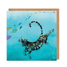 Load image into Gallery viewer, Augustus Swimming Tiger Card for all Occasions