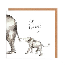 Load image into Gallery viewer, Ava &amp; Ayla Elephant New Baby Card