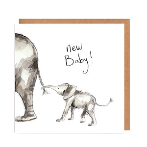Ava & Ayla Elephant New Baby Card