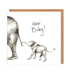 Elephant New Baby Card - Ava & Ayla