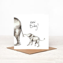 Load image into Gallery viewer, Ava &amp; Ayla Elephant New Baby Card