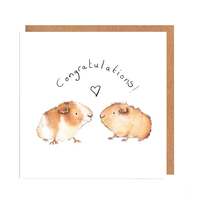 Gary & Carri Guinea Pigs Congratulations Card