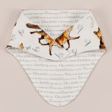 Load image into Gallery viewer, Dexter fox bandana bib back, showing the story printed side.