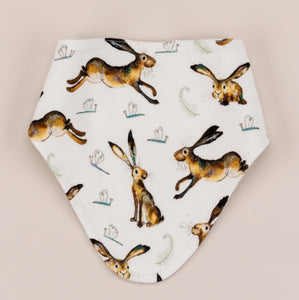 Molly hare bandana bib front, laid flat