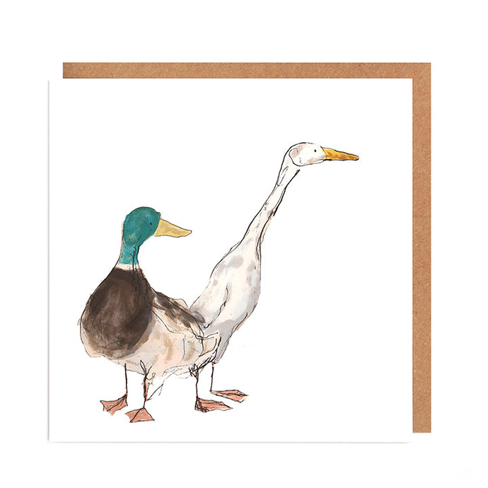 Clemence and Melinda Ducks Card Blank