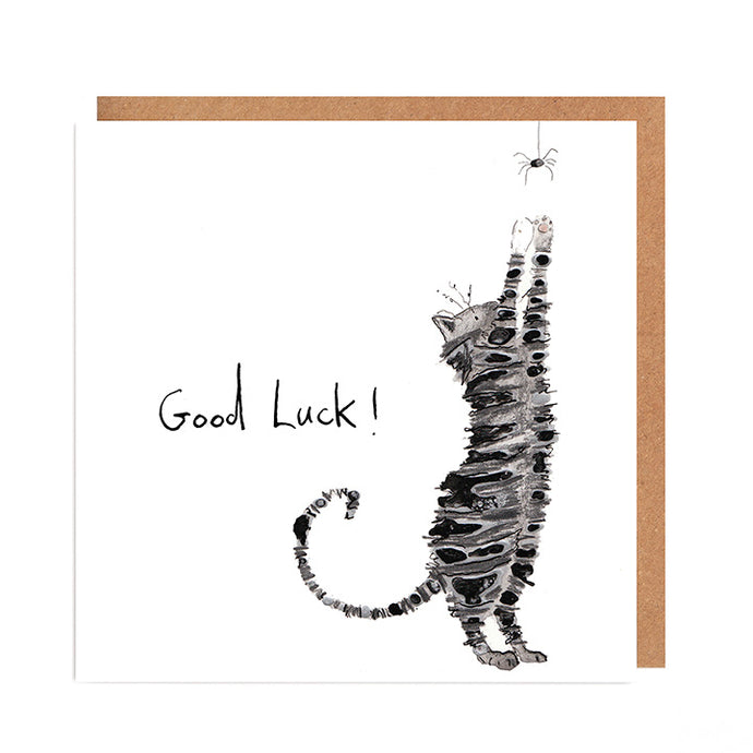 Black Cat 'Gobbolino' Good Luck Card
