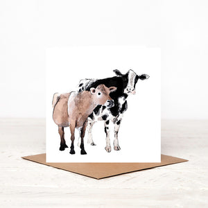 Hilda and Heather Cows Card Blank