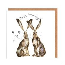 Load image into Gallery viewer, Pair of Hares Anniversary card - &#39;Lil &amp; Gina&#39;
