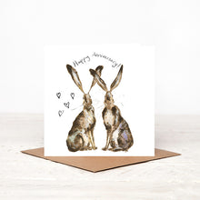 Load image into Gallery viewer, Pair of Hares Anniversary card - &#39;Lil &amp; Gina&#39;