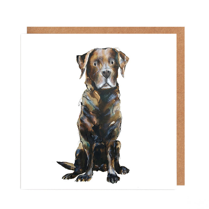 Mabel Chocolate Labrador Card Blank