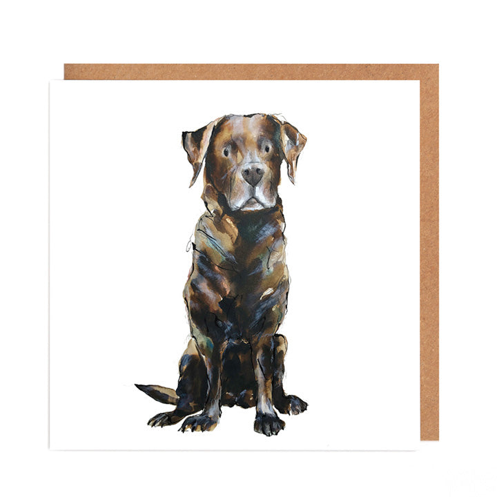 Mabel Chocolate Labrador Card Blank