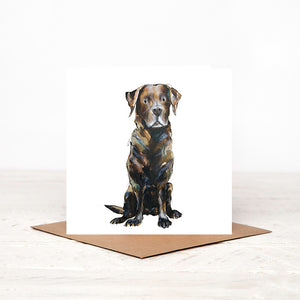 Mabel Chocolate Labrador Card Blank
